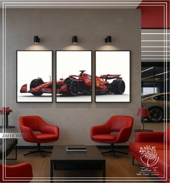 Dijital Baskılı Metal Çerçeveli Camlı Üçlü Dekoratif Tablo - Zafer Yolu