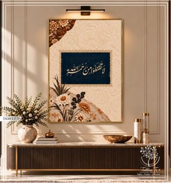 Dijital Baskılı Metal Çerçeveli Camlı Tekli Tablo - İnayet