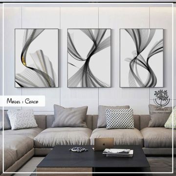 Cerco Üçlü2 Tablo Gold - 50x70 CM