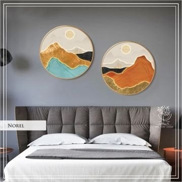 Norel1  İkili Yuvarlak Çerçeveli Camlı Tablo