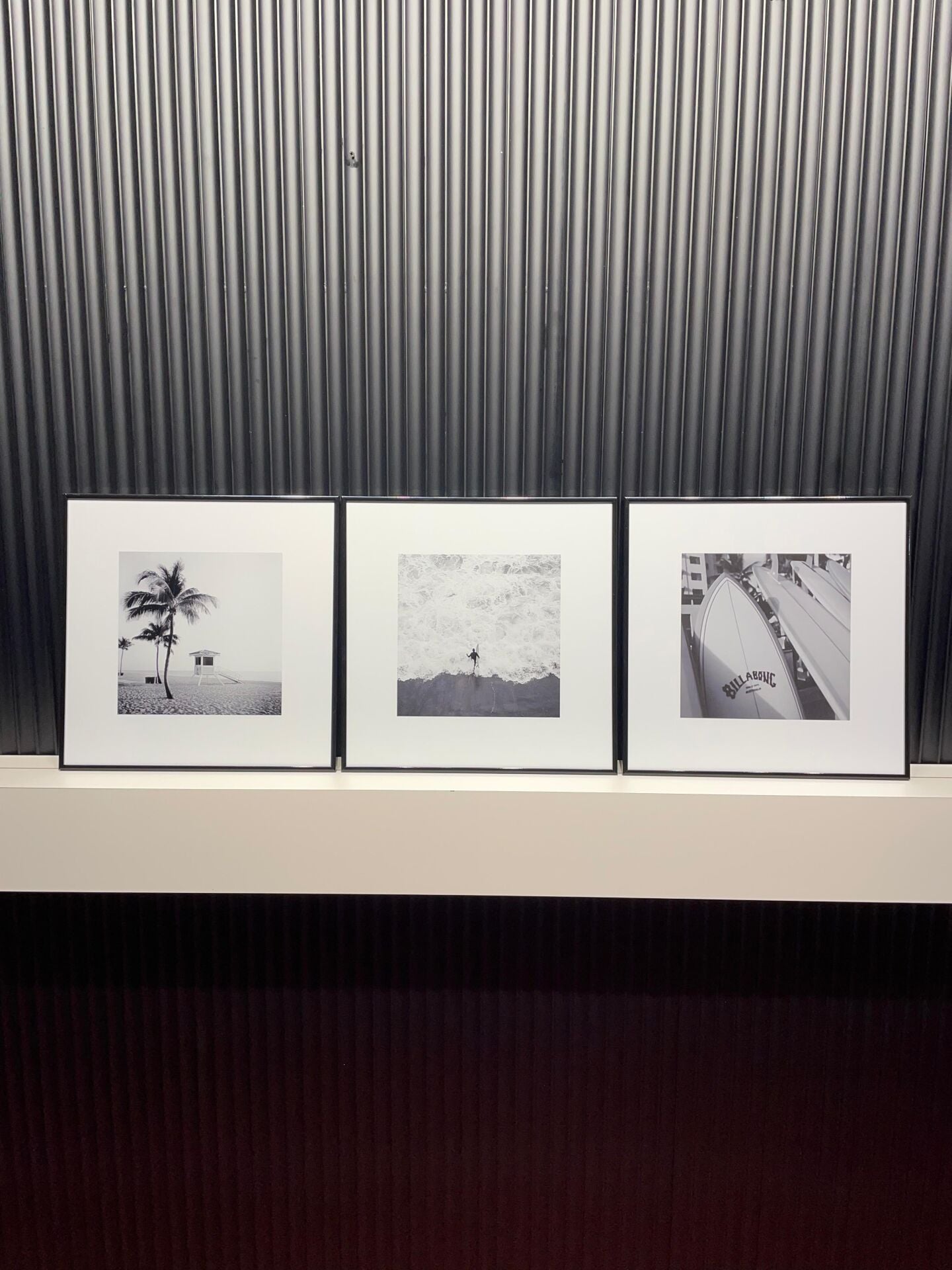 Metal Çerçeveli Gercek Camlı 3'lü Tablo - Okyanus