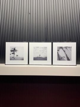 Metal Çerçeveli Gercek Camlı 3'lü Tablo - Okyanus