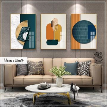 Urzeit Üçlü Tablo Siyah - 70x100 CM