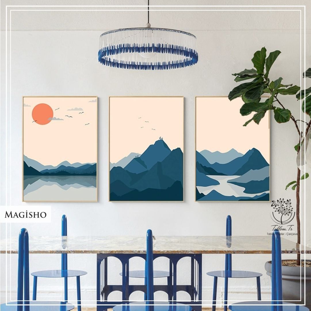 Magisho Üçlü Set Tablo Gold - 30x40 CM