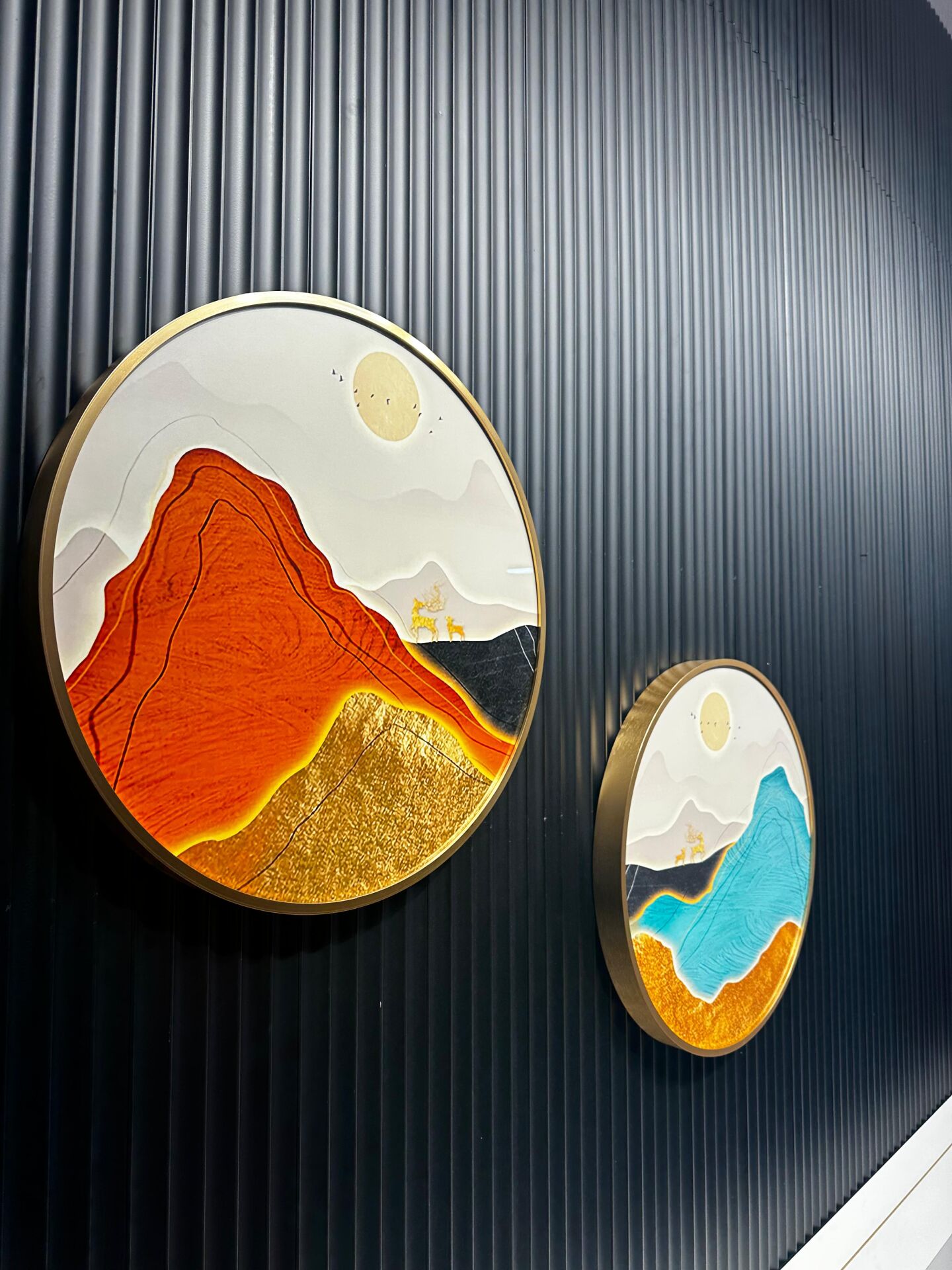 Norel2 İkili Yuvarlak Çerçeveli Camlı Tablo