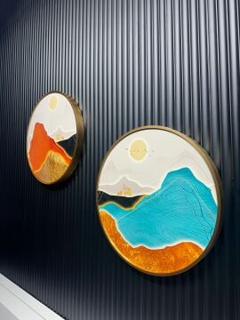 Norel2 İkili Yuvarlak Çerçeveli Camlı Tablo