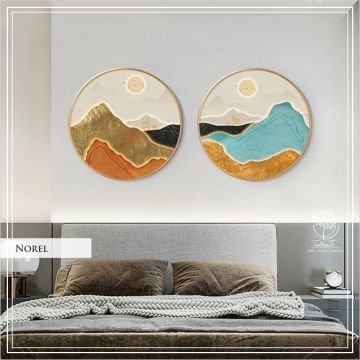 Norel2 İkili Yuvarlak Çerçeveli Camlı Tablo