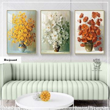 Rogsant Üçlü Set Tablo Beyaz - 30x40 CM