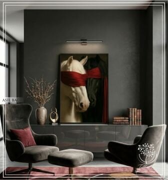 Dijital Baskılı Metal Çerçeceli Camlı Tekli Tablo -Asil Bağ A