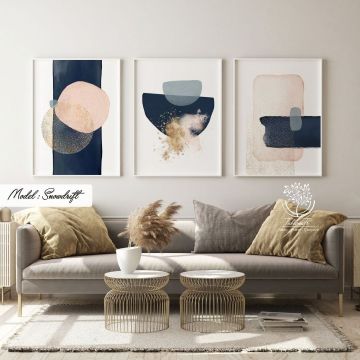 Snowdrift Üçlü Tablo Siyah - 40x50 CM