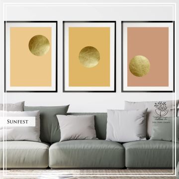 Sunfest Üçlü Set Tablo Gümüş - 30x40 CM