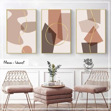 Valenti Üçlü Tablo Gold - 70x100 CM