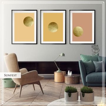 Sunfest Üçlü Set Tablo Siyah - 30x40 CM