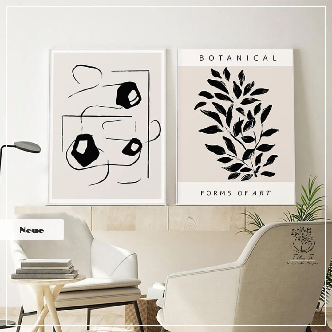 Neue İkili Set Tablo Gümüş - 30x40 CM