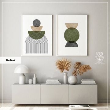 Geliat İkili Tablo Siyah - 21x30 CM