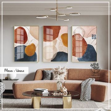 Varela Üçlü Tablo Gold - 40x50 CM