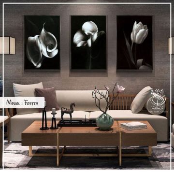 Fester Üçlü Tablo Gümüş - 70x100 CM