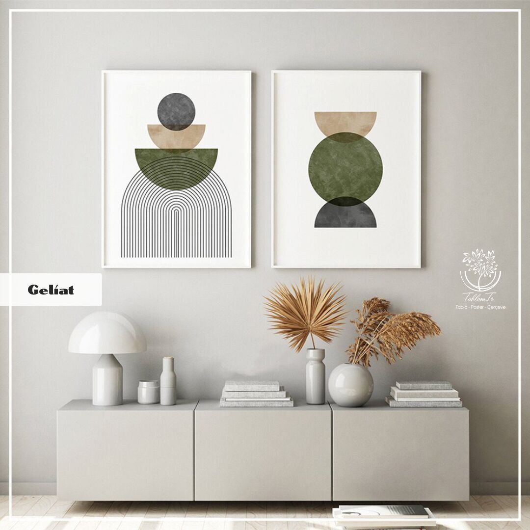 Geliat İkili Tablo Gümüş - 40x50 CM