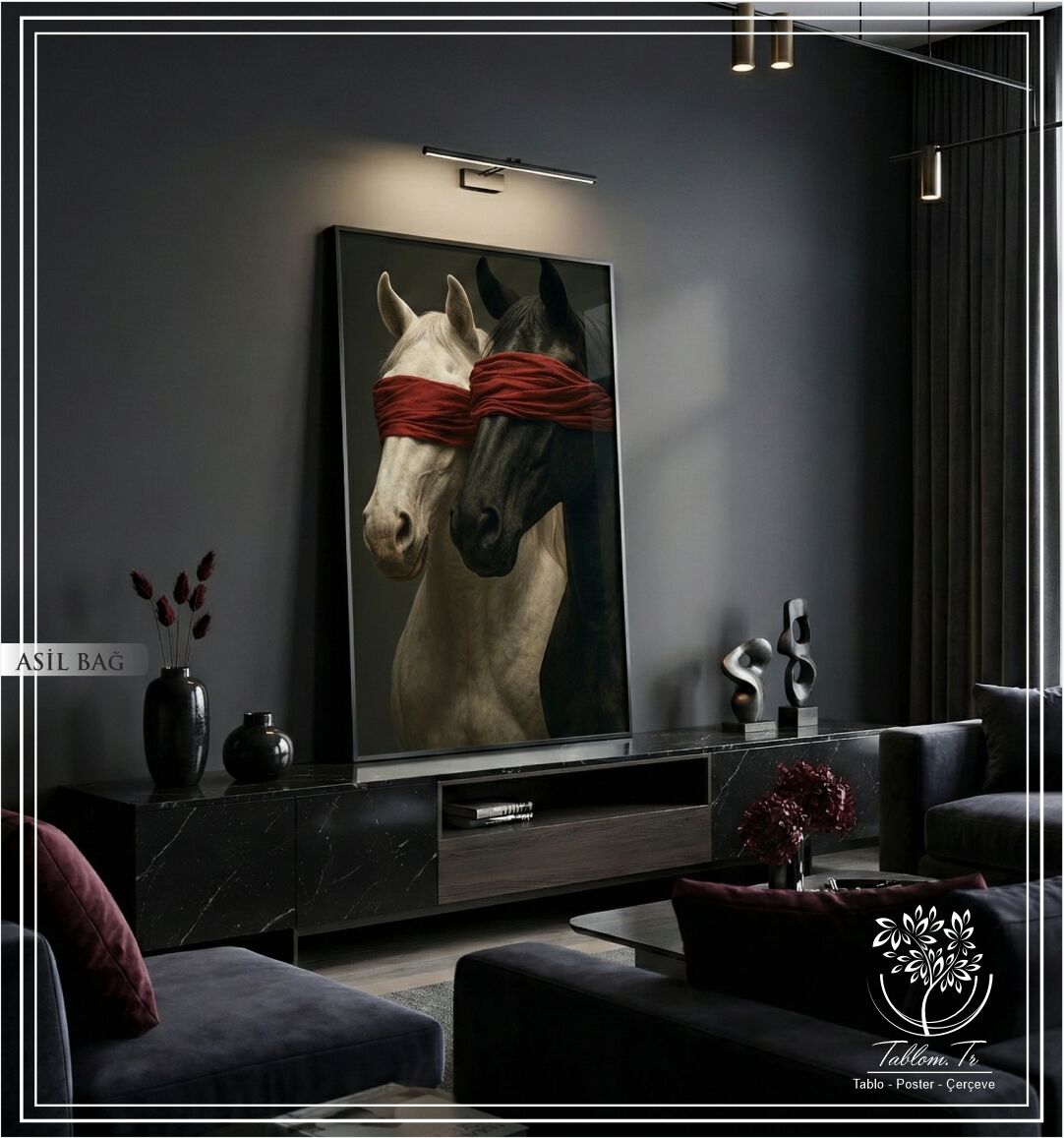 Dijital Baskılı Metal Çerçeceli Camlı Tekli Tablo -Asil Bağ B