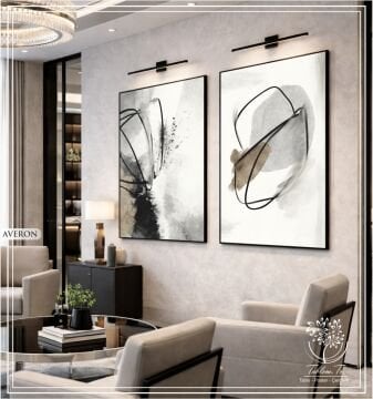 Dijital Baskılı Metal Çerçeveli Camlı İkili Dekoratif Tablo - Averon