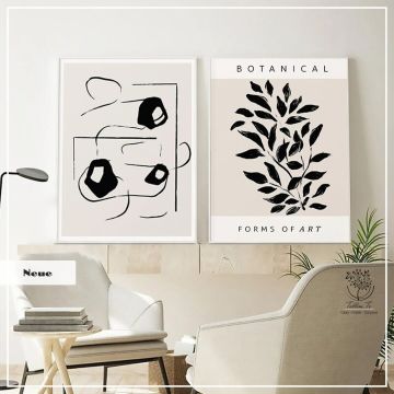Neue İkili Set Tablo Siyah - 70x100 CM