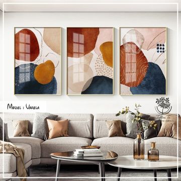 Varela Üçlü Tablo Gold - 70x100 CM