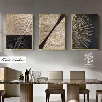 Snowhouse Üçlü Tablo Siyah - 50x70 CM