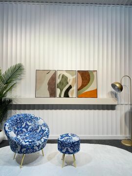 Dijital Baskılı Metal Çerçeveli Camlı Üçlü Dekoratif Tablo -Verde Fluent