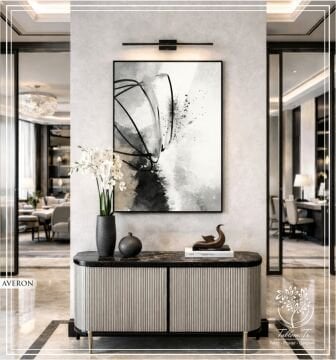 Dijital Baskılı Metal Çerçeveli Camlı Tekli Tablo - Averon