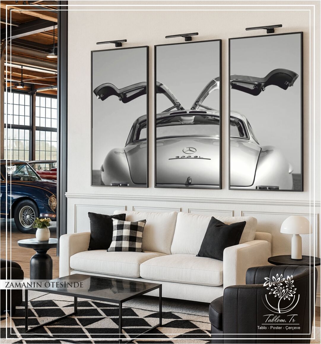 Dijital Baskılı Metal Çerçeveli Gerçek Camlı 3'lü Tablo - Zamanın Ötesinde