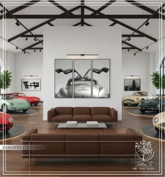 Dijital Baskılı Metal Çerçeveli Gerçek Camlı 3'lü Tablo - Zamanın Ötesinde