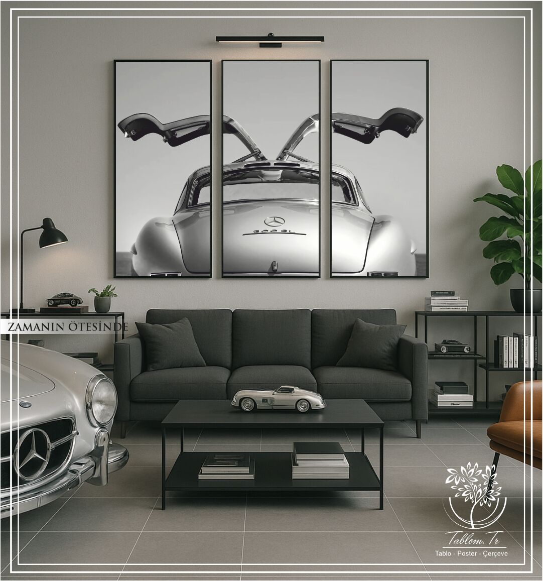 Dijital Baskılı Metal Çerçeveli Gerçek Camlı 3'lü Tablo - Zamanın Ötesinde