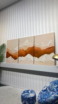 Canyon | El İşçiliği Dokulu Tablo Seti 70x100