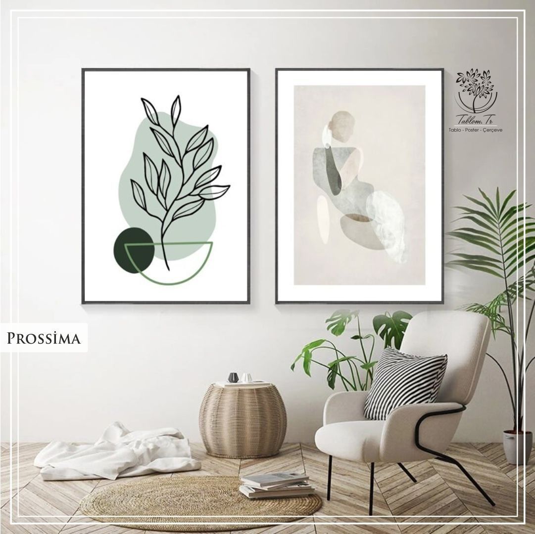 Prossima İkili Set Tablo Beyaz - 30x40 CM