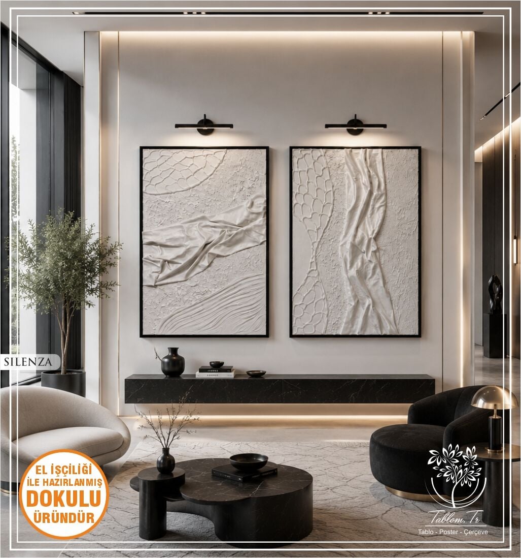 Silenza | El İşçiliği Dokulu Tablo 70x100 İkili