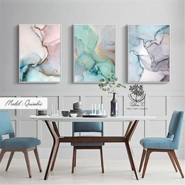 Quimbie Üçlü Tablo Gold - 40x50 CM