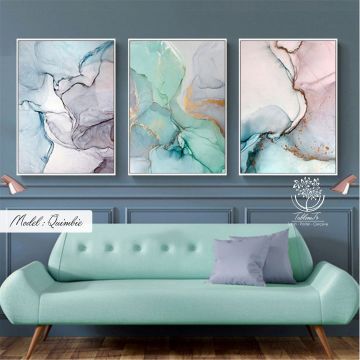 Quimbie Üçlü Tablo Siyah - 70x100 CM