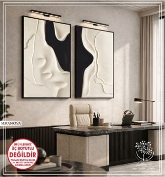 Dijital Baskılı Metal Çerçeveli Camlı İkili Dekoratif Tablo - Seranova
