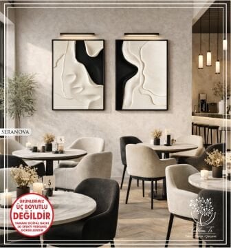 Dijital Baskılı Metal Çerçeveli Camlı İkili Dekoratif Tablo - Seranova