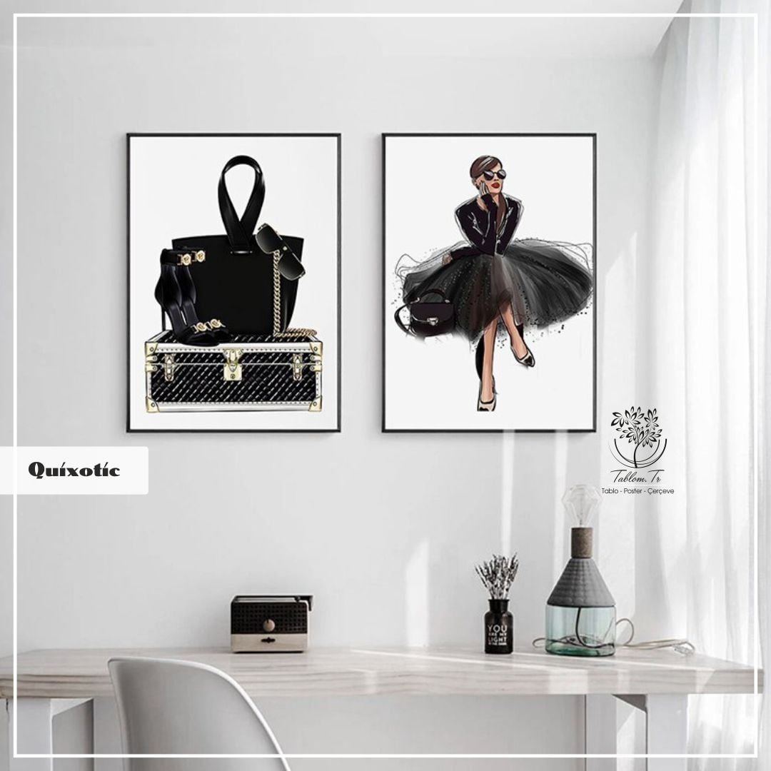 Quixotic İkili Set Tablo Gold - 30x40 CM