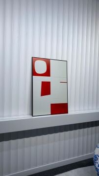 Dijital Baskılı Metal Çerçeveli Camlı Tekli Tablo -Kırmızı İzler