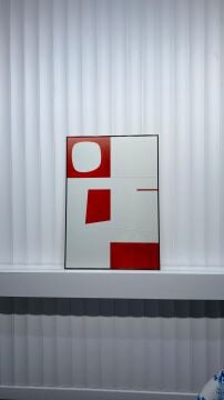 Dijital Baskılı Metal Çerçeveli Camlı Tekli Tablo -Kırmızı İzler