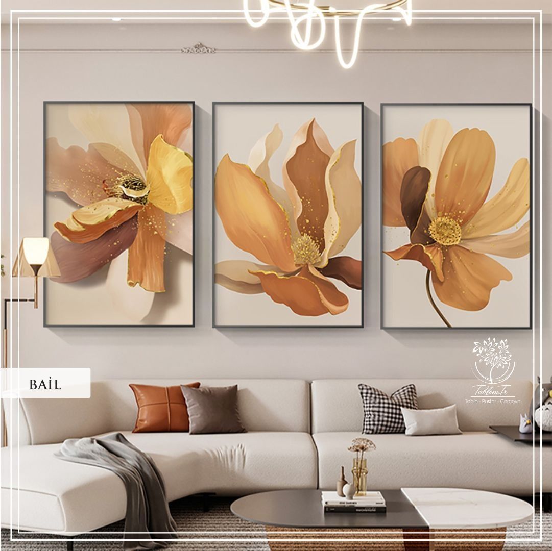 Bail Üçlü Set Tablo Siyah - 70x100 CM