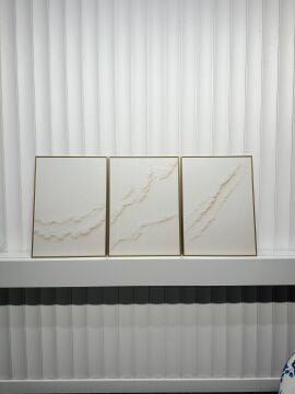 Dijital Baskılı Metal Çerçeveli Camlı Üçlü Dekoratif Tablo - Arel