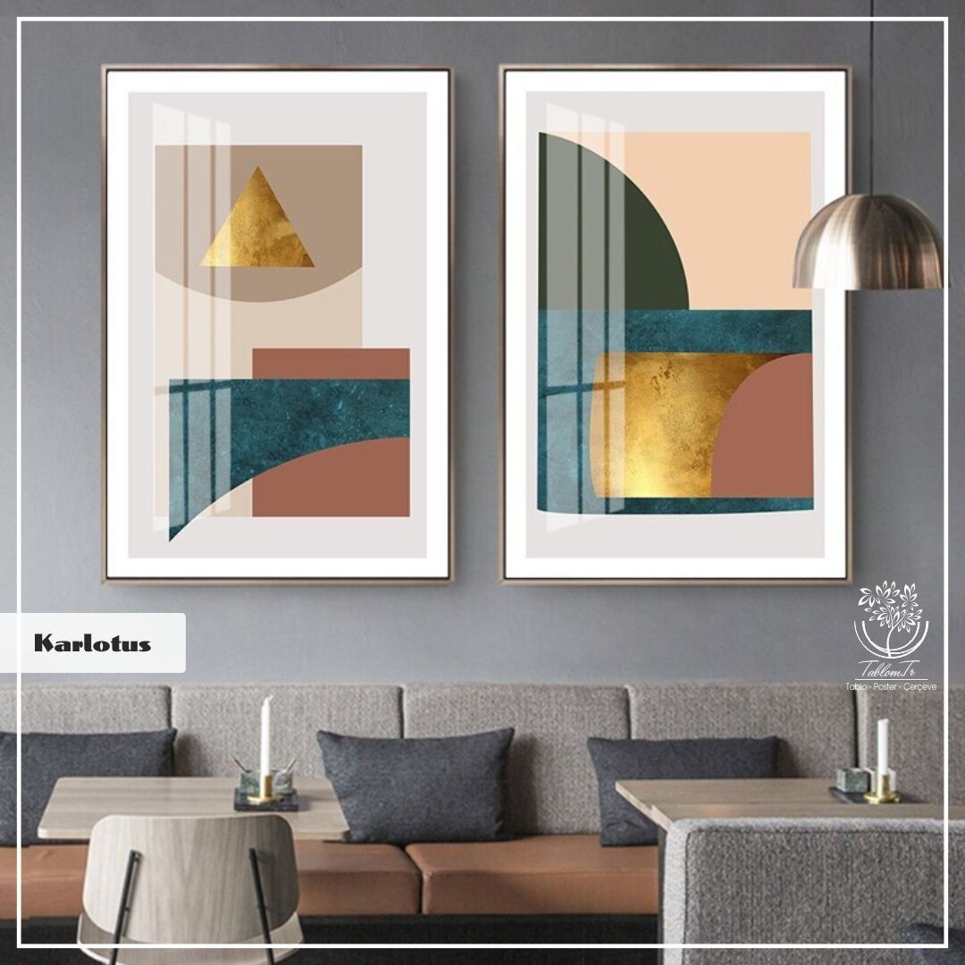 Karlotus İkili Tablo Gold - 21x30 CM