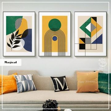 Magical  Üçlü Tablo Gold - 70x100 CM