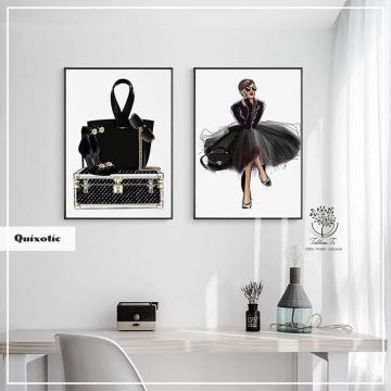 Quixotic İkili Set Tablo Siyah - 30x40 CM