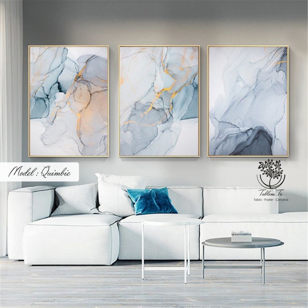 Quimbie Üçlü2 Tablo Gold - 40x50 CM