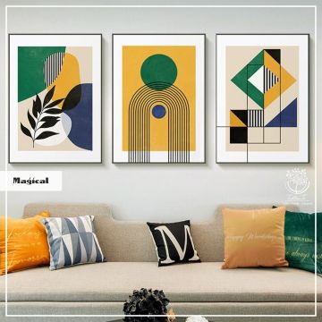 Magical  Üçlü Tablo Siyah - 70x100 CM