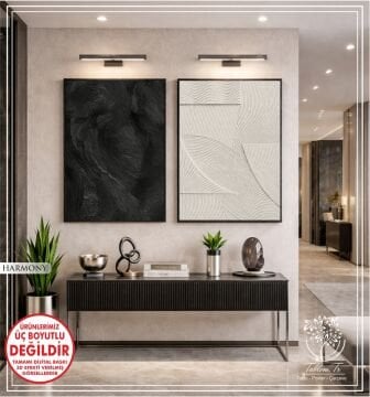 Dijital Baskılı Metal Çerçeveli Camlı İkili Dekoratif Tablo - Harmony